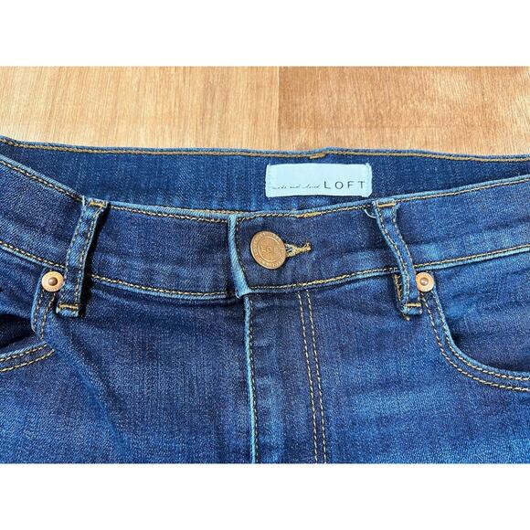 Loft Womens Jeans 30/10 Dark Wash Modern Skinny Raw Hem Denim minimal boho - Picture 8 of 11